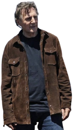 Liam Neeson The Mongoose Brown Suede Leather Jacket - Image 5
